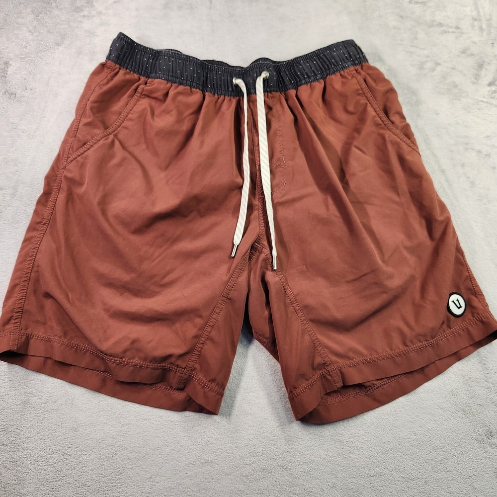 Vuori Mens Size M Kore Lined Brown Rust Athletic Shorts V302 Gym Workout Running